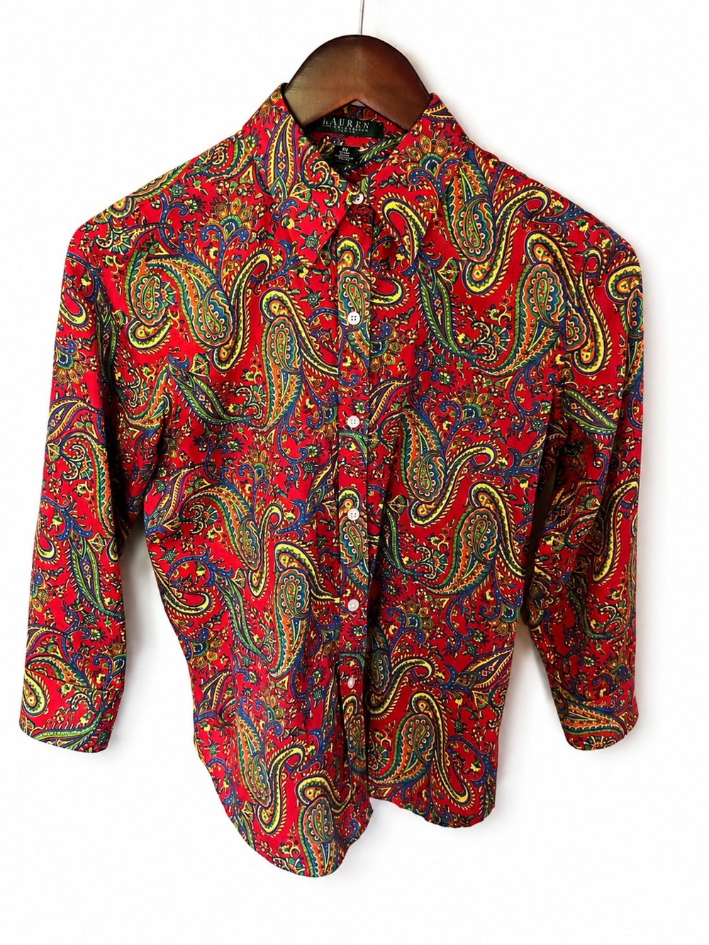 Lauren Ralph Lauren Red Paisley Button-Down Shirt